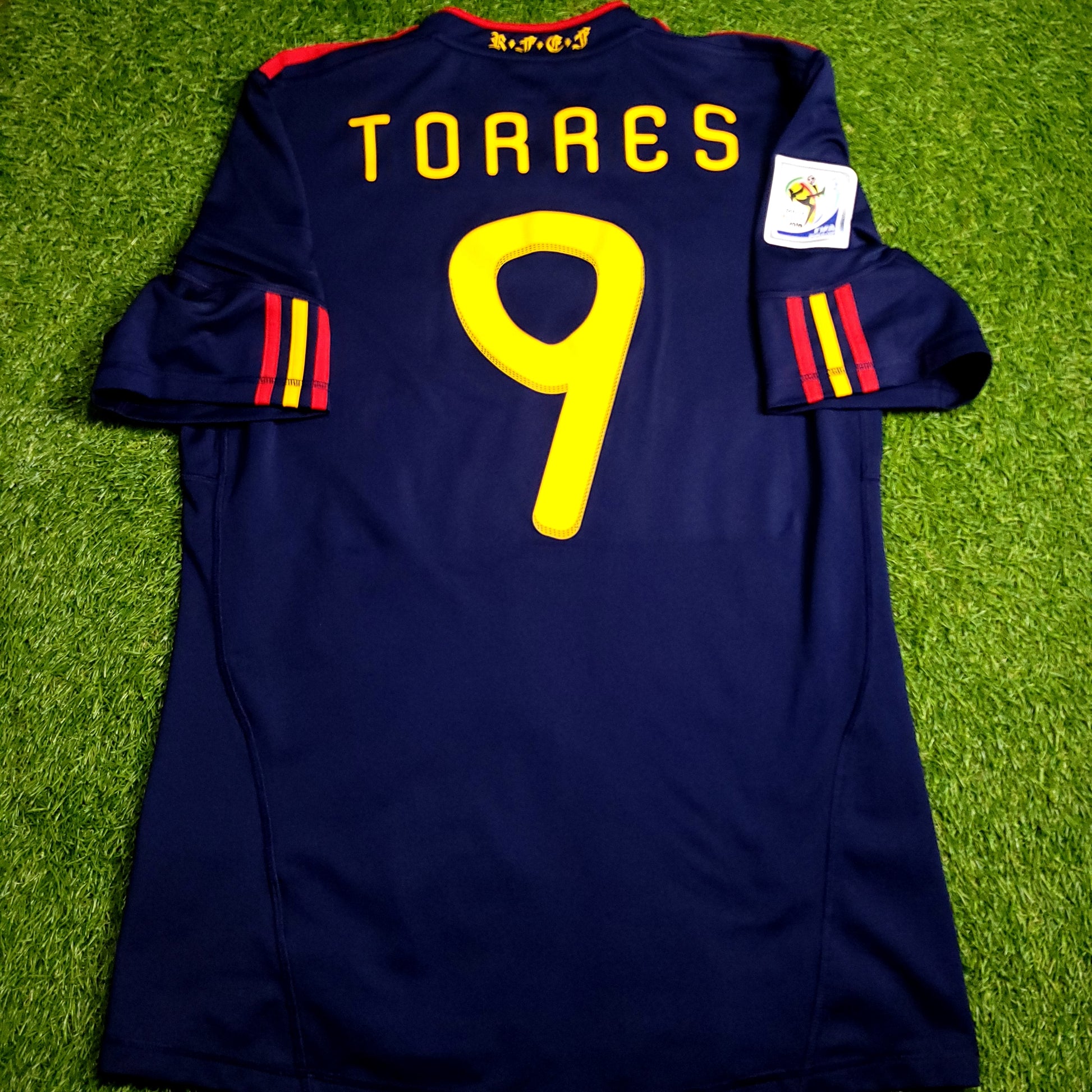 Torres Spain 2010 WORLD CUP Final Away Soccer Jersey M SKU# P47896 - ForeverSoccerJerseys