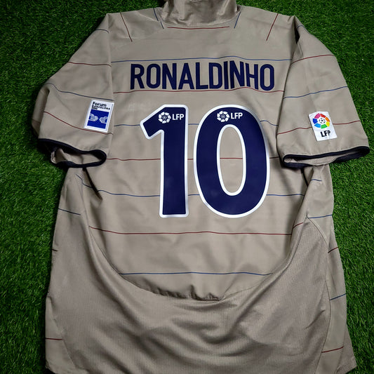 Ronaldinho Barcelona 2003 2004 DEBUT SEASON Away Soccer Jersey XL SKU# 112587