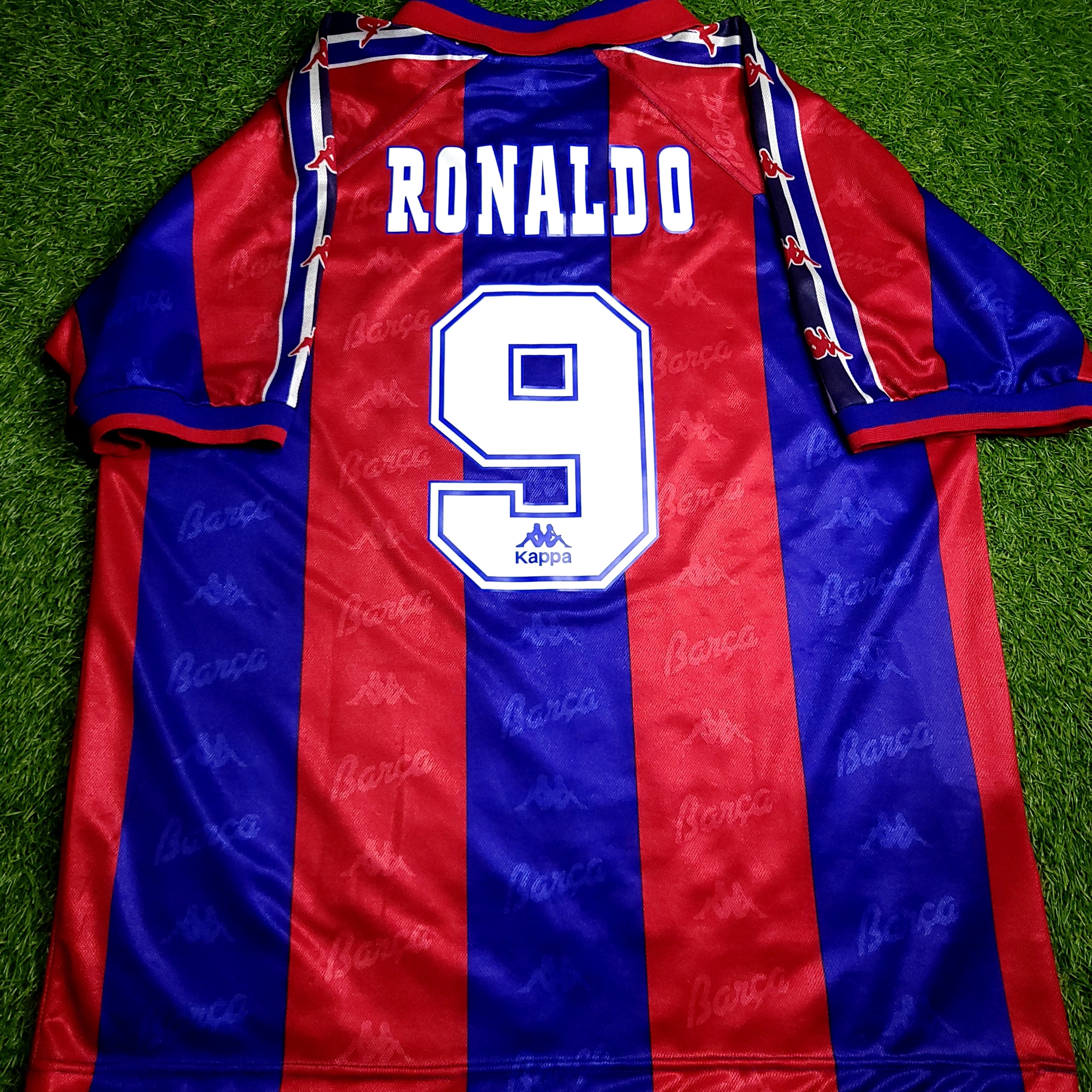 Ronaldo Kappa Barcelona 1996 1997 Home Soccer Jersey XL