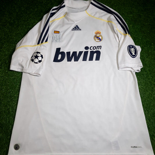 Cristiano Ronaldo Real Madrid 2009 2010 DEBUT UEFA Soccer Jersey XL SKU# E84340