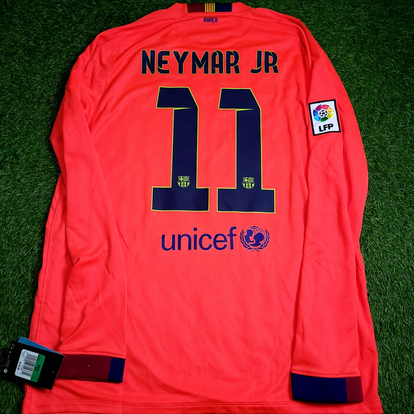 Neymar Barcelona 2014 2015 TREBLE Away Soccer Jersey BNWT XL SKU# 618738-672