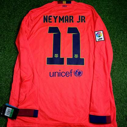 Neymar Barcelona 2014 2015 TREBLE Away Soccer Jersey BNWT XL SKU# 618738-672
