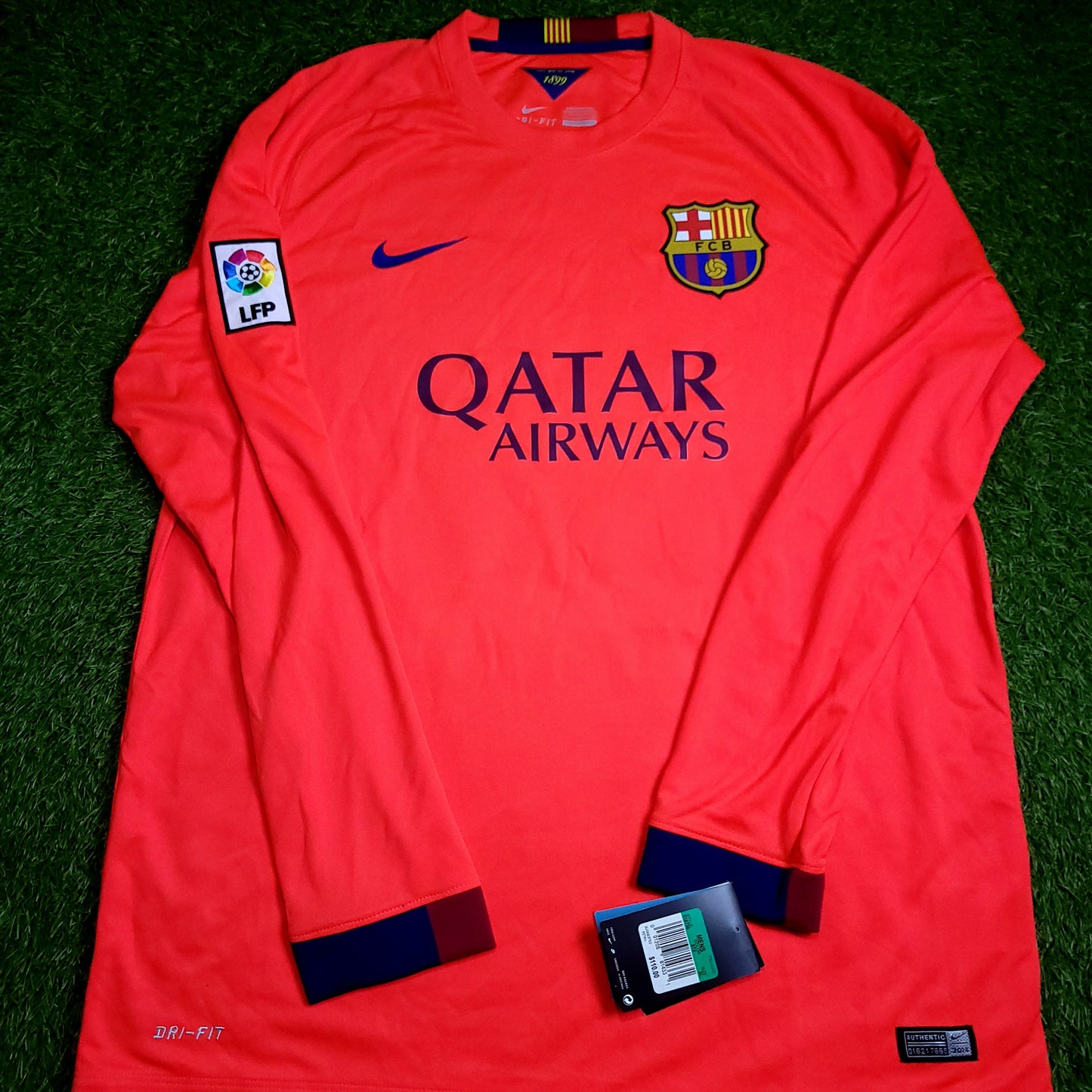 Neymar Barcelona 2014 2015 TREBLE Away Soccer Jersey BNWT XL SKU# 618738-672