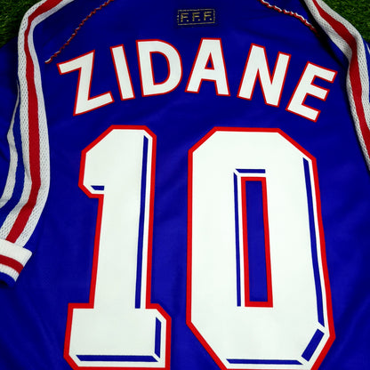 Zidane France 1998 WORLD CUP FINAL Home Soccer Jersey L - ForeverSoccerJerseys