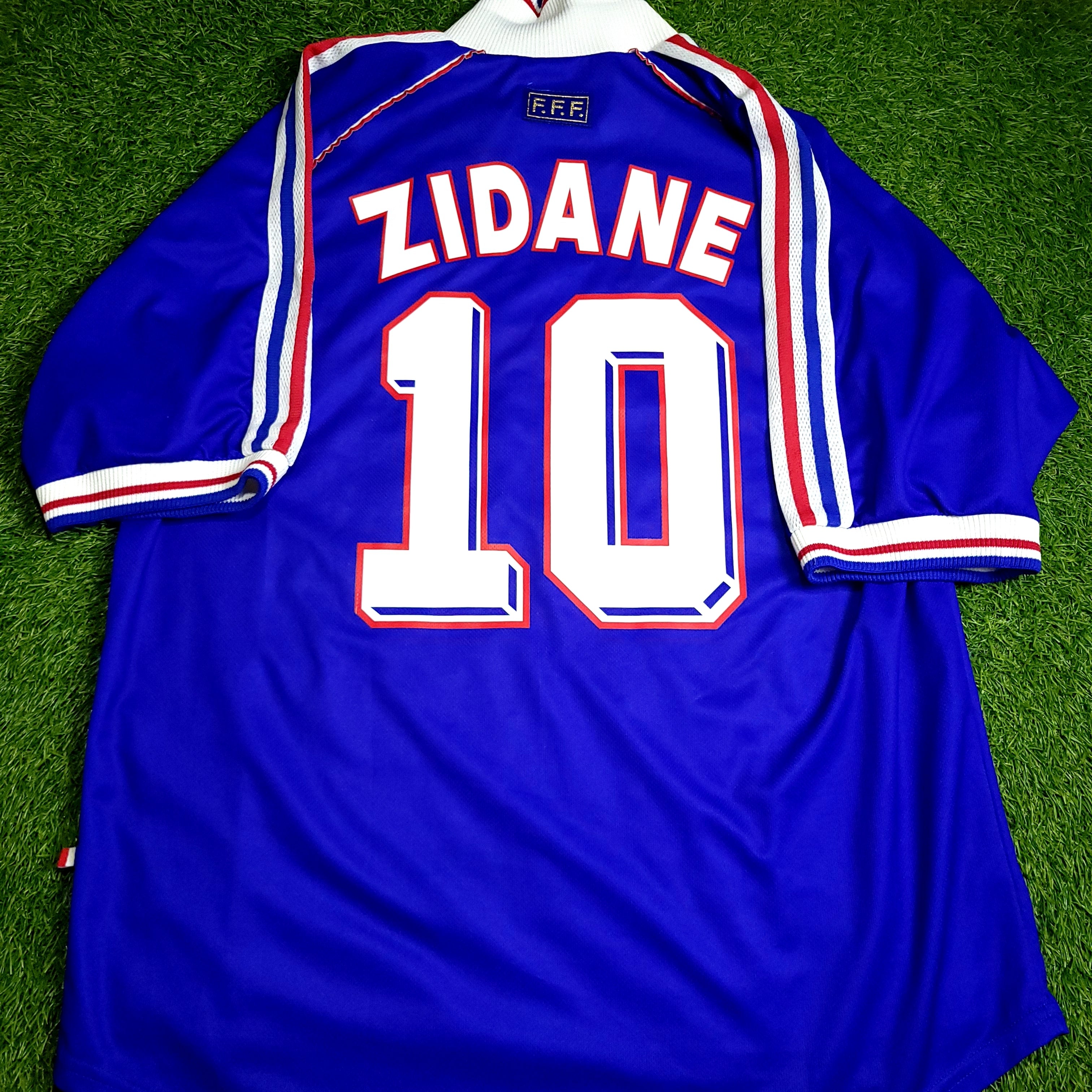 Zidane France 1998 WORLD CUP FINAL Home Soccer Jersey XL
