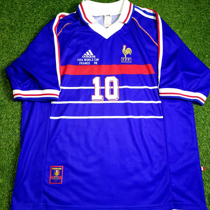 Zidane France 1998 WORLD CUP FINAL Home Soccer Jersey XL