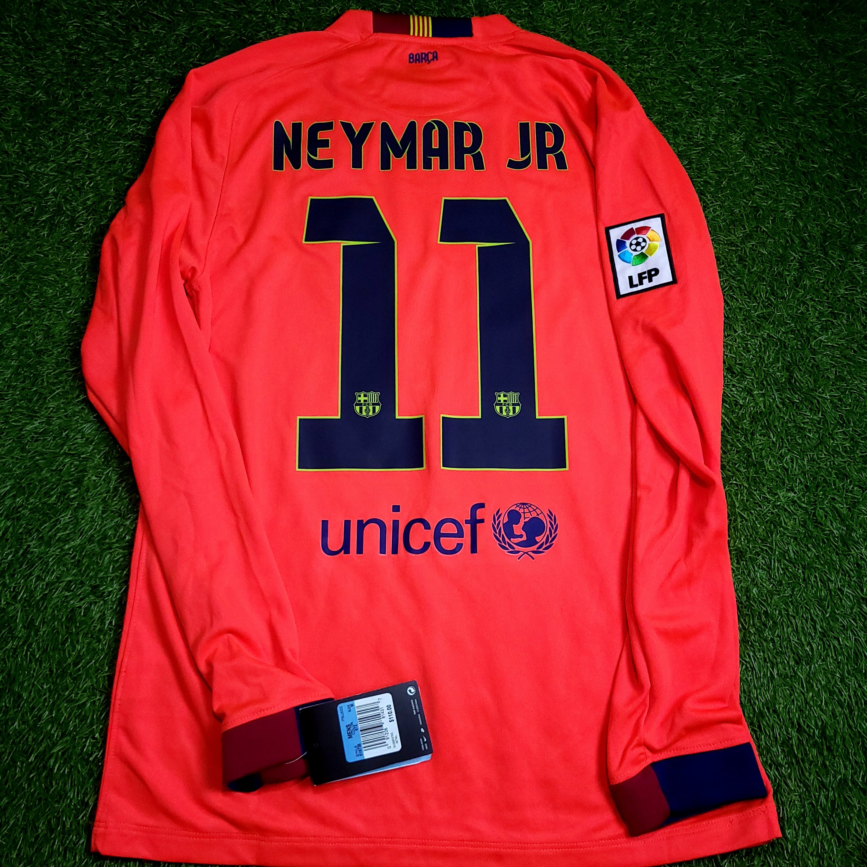 Neymar Barcelona 2014 2015 TREBLE Away Soccer Jersey BNWT M SKU