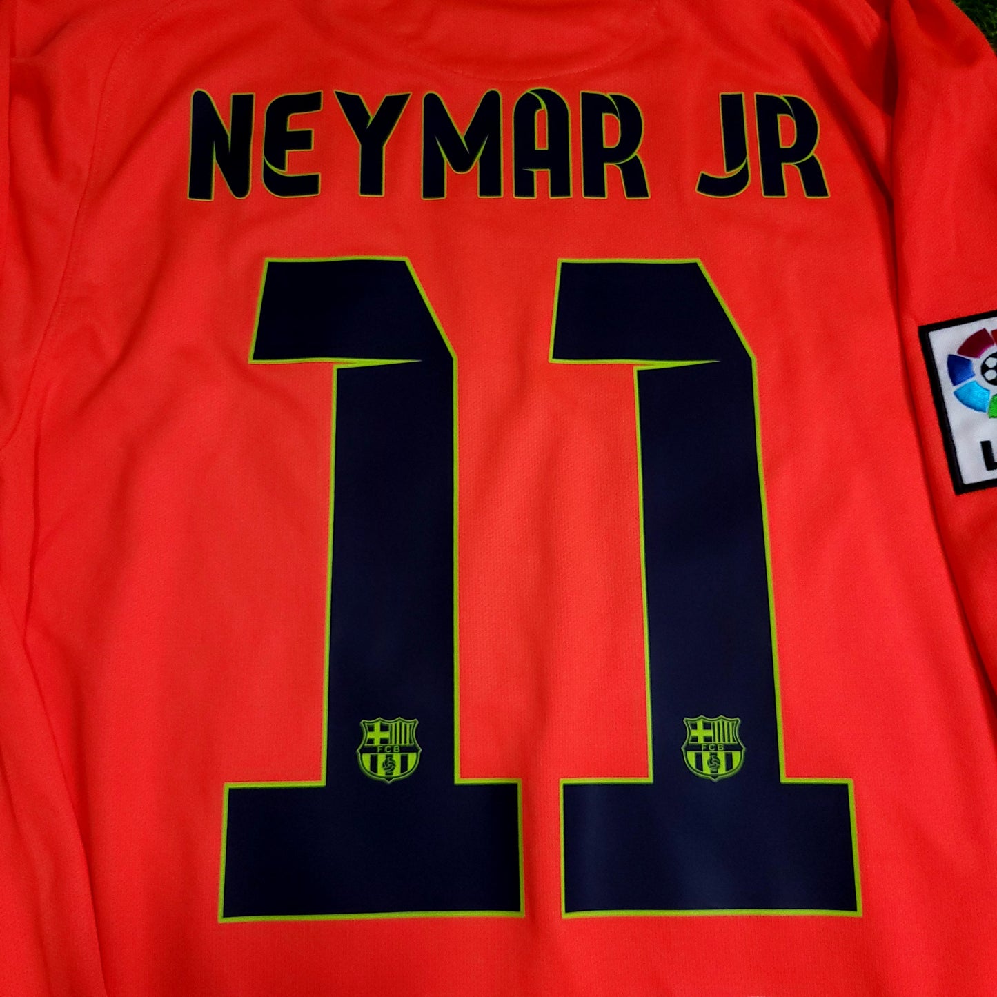 Neymar Barcelona 2014 2015 TREBLE Away Soccer Jersey BNWT M SKU# 618738-672