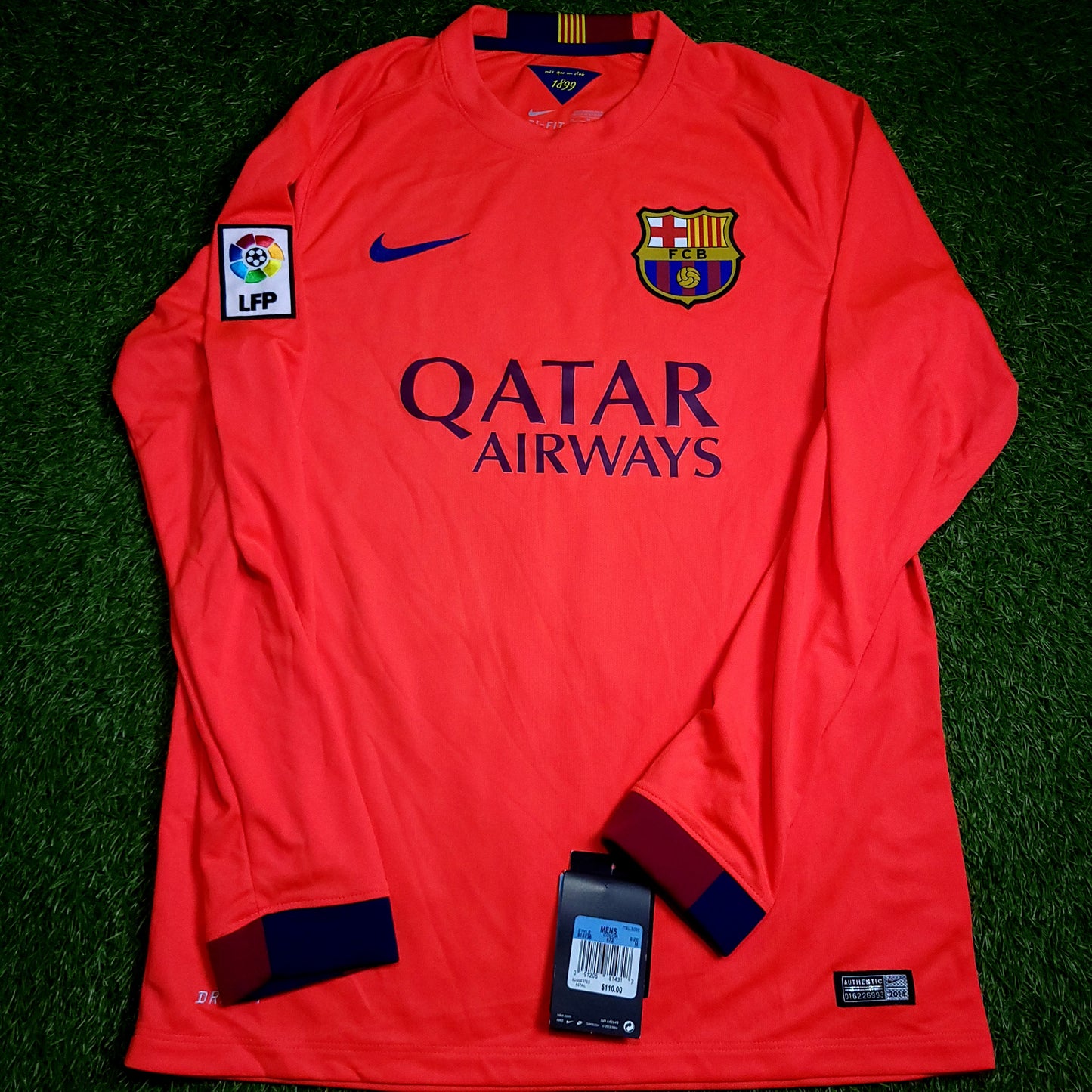 Neymar Barcelona 2014 2015 TREBLE Away Soccer Jersey BNWT M SKU# 618738-672