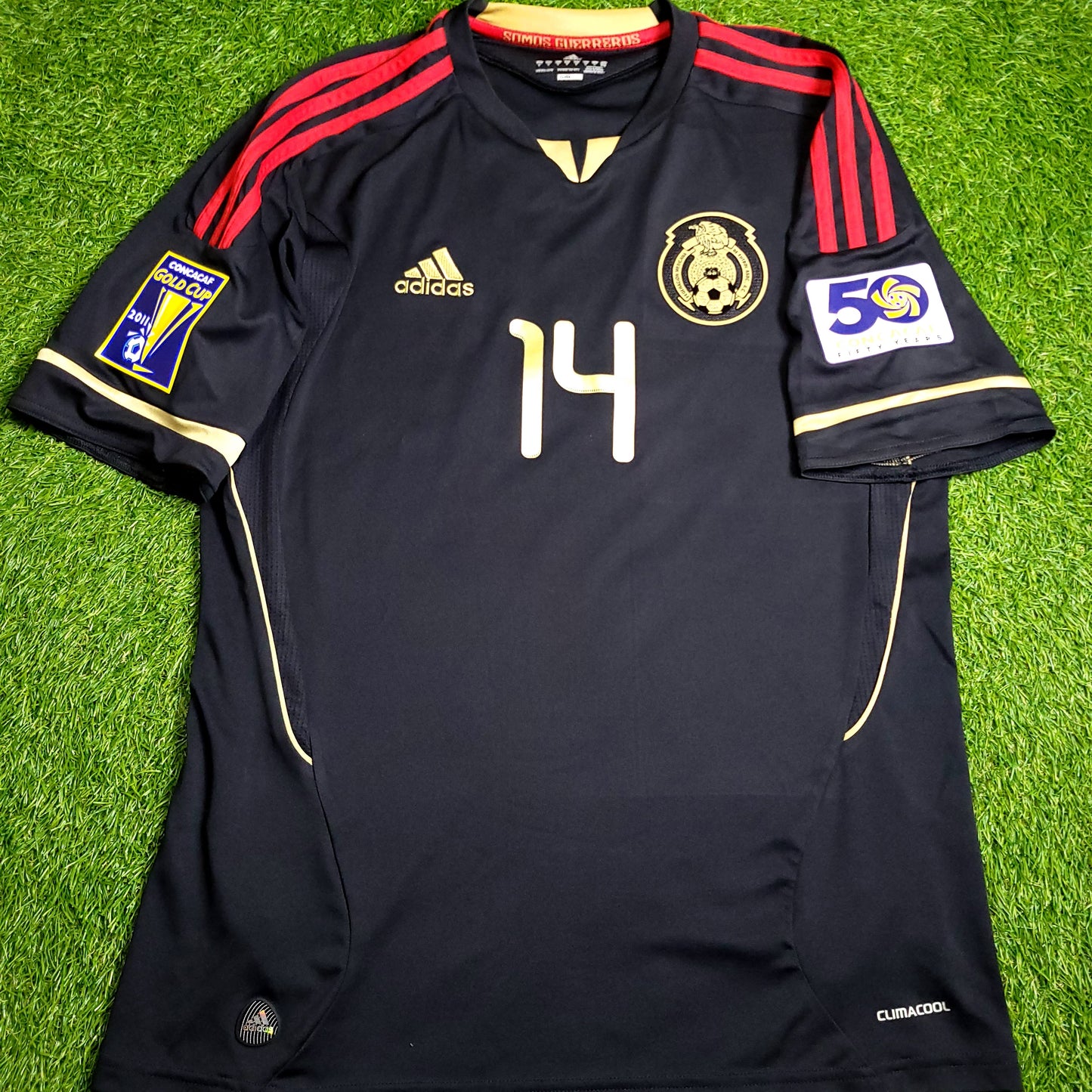 Chicharito Mexico 2011 GOLD CUP FINAL Soccer Away Jersey M SKU# V31526