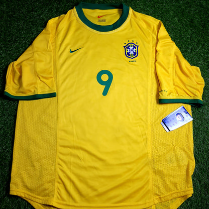 Ronaldo Brazil 2000 Home Soccer Jersey BNWT XL