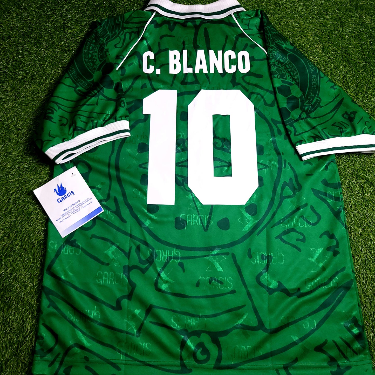 Blanco Mexico Garcis 1999 Confederations Cup Final Soccer Jersey BNWT L