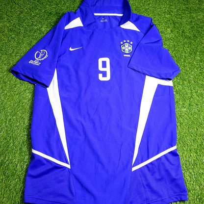 Ronaldo Brazil 2002 WORLD CUP Soccer Away Jersey M SKU# 182266