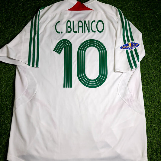 Blanco Mexico 2007 GOLD CUP Away Soccer Jersey XL SKU# 642446