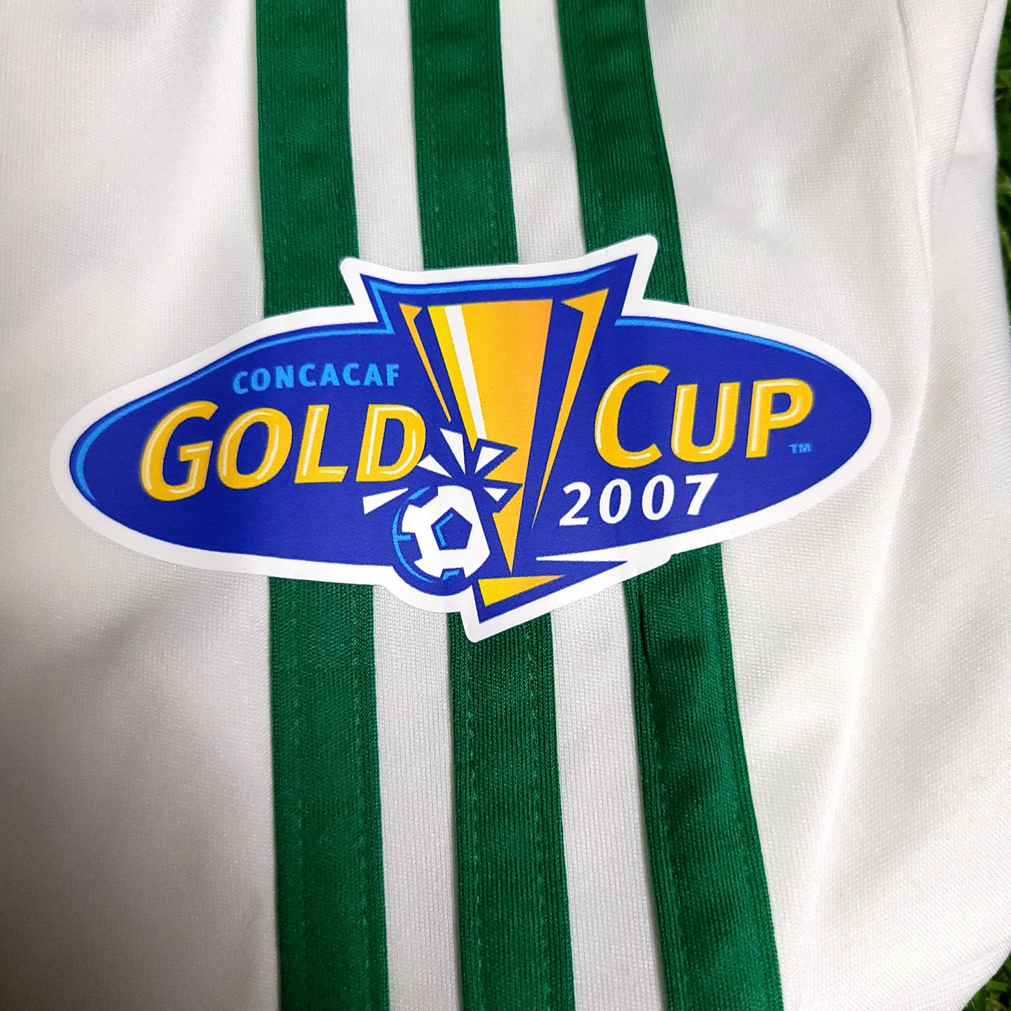 Blanco Mexico 2007 GOLD CUP Away Soccer Jersey XL SKU# 642446
