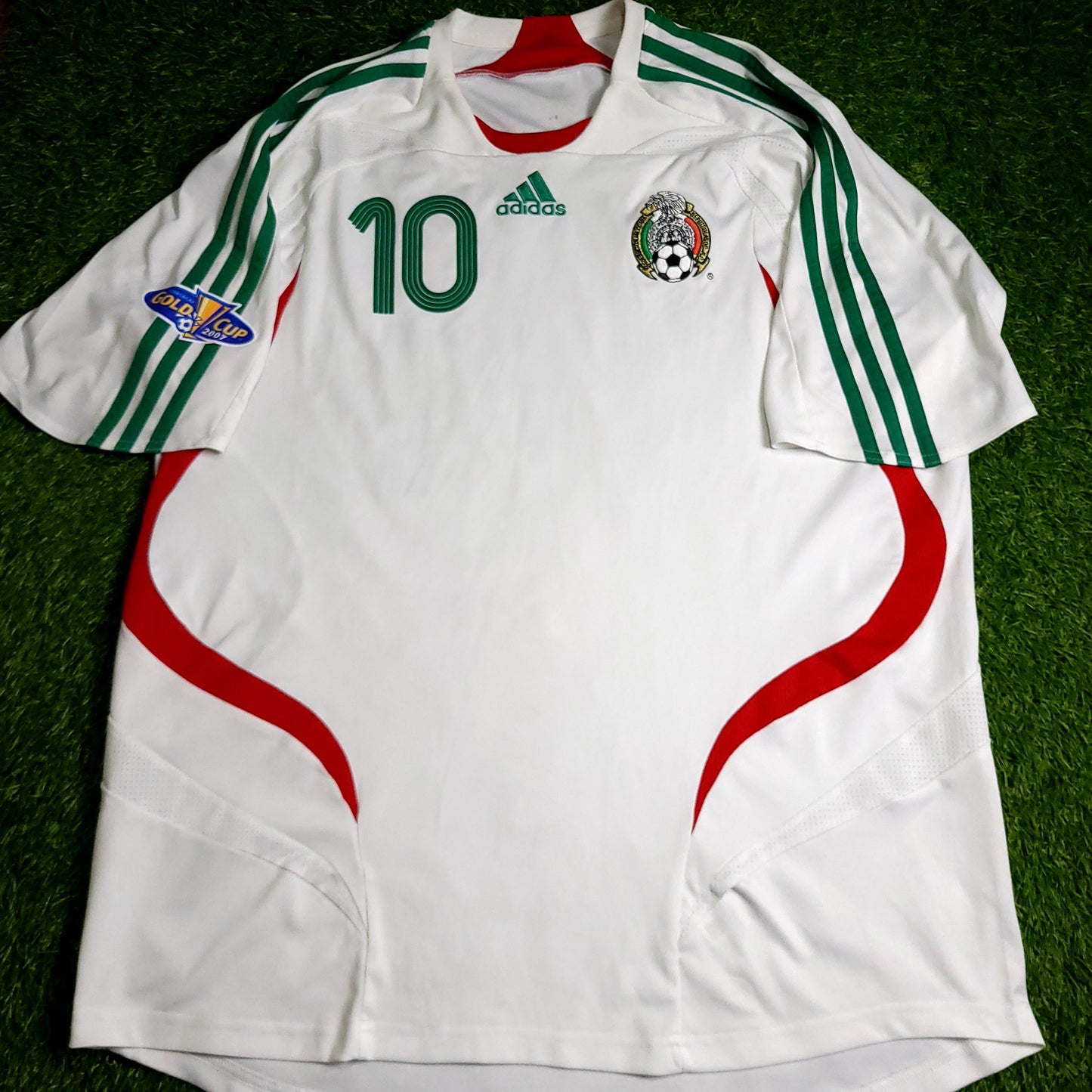 Blanco Mexico 2007 GOLD CUP Away Soccer Jersey XL SKU# 642446