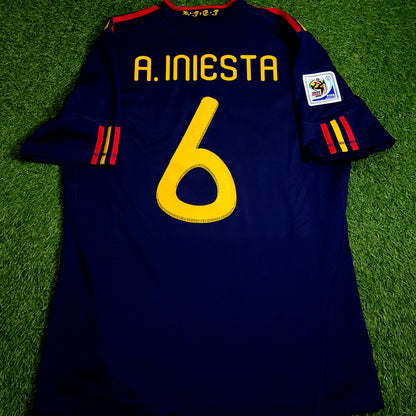 Iniesta Spain 2010 WORLD CUP FINAL Soccer Away Jersey L SKU# P47896