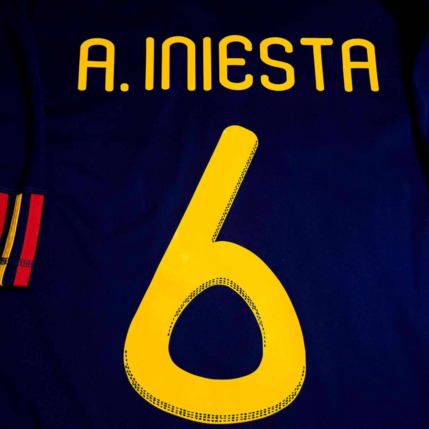 Iniesta Spain 2010 WORLD CUP FINAL Soccer Away Jersey L SKU# P47896