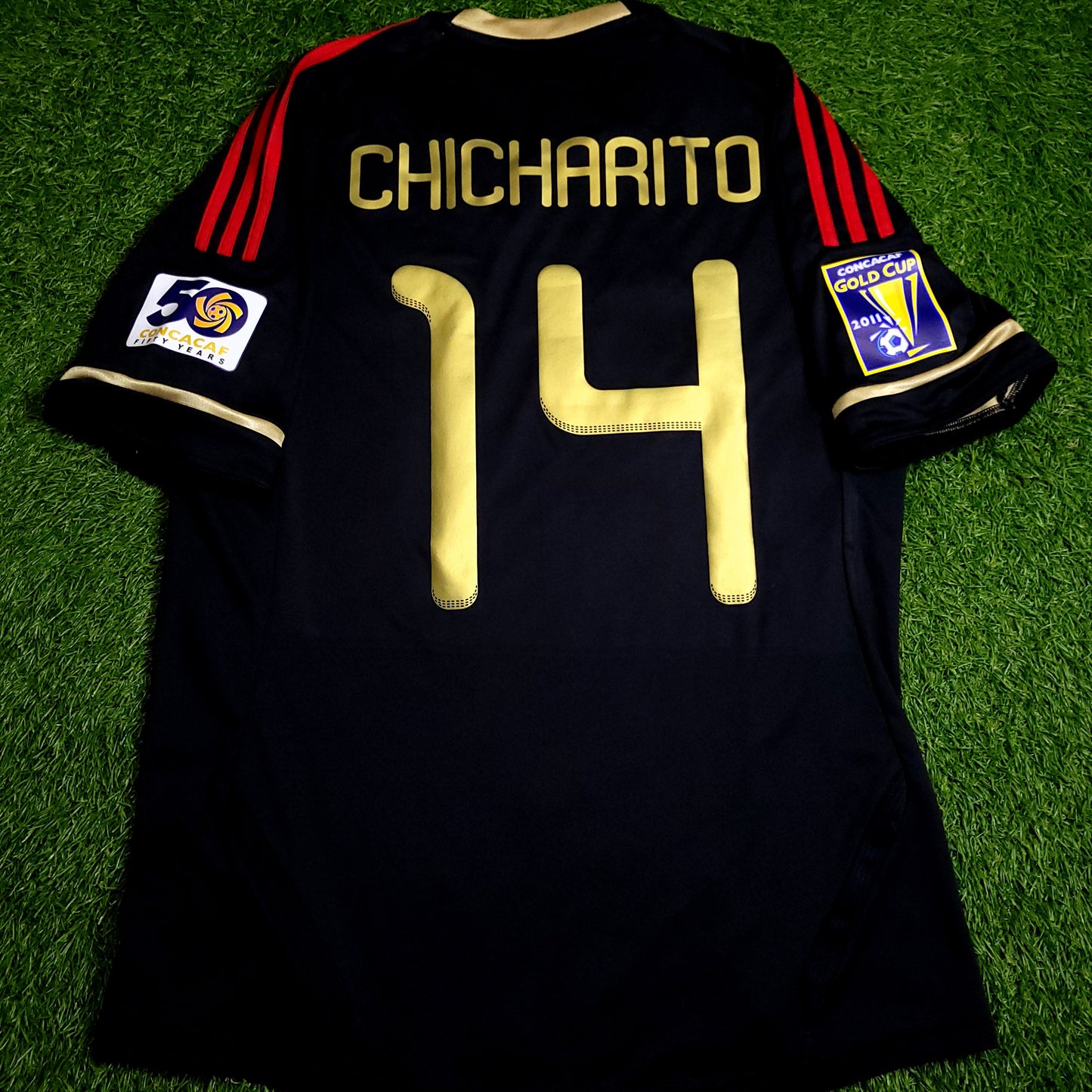 Chicharito Mexico 2011 GOLD CUP FINAL Soccer Away Jersey M SKU# V31526 - ForeverSoccerJerseys