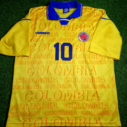 Valderrama Colombia 1997 Copa America Umbro Soccer Jersey XL