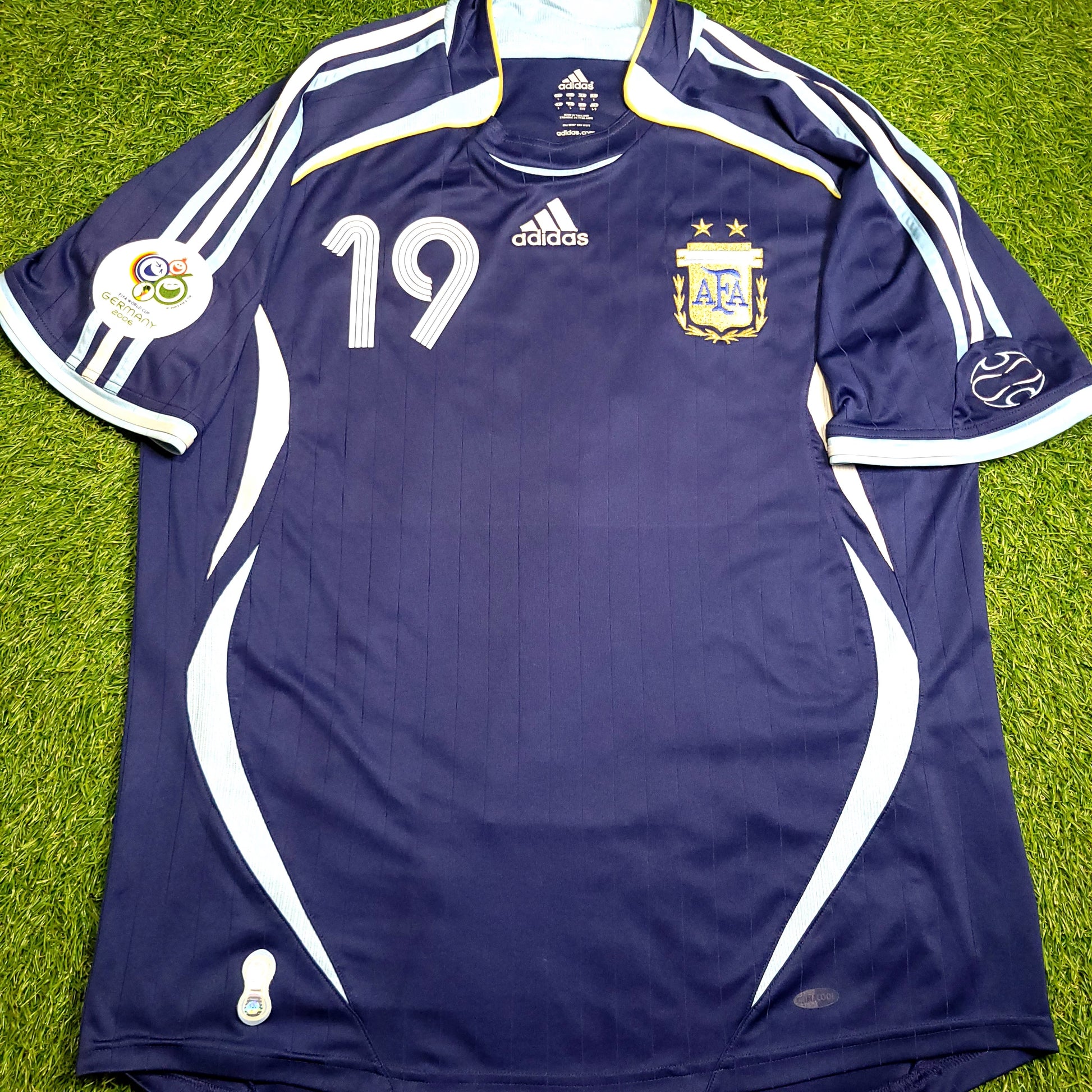 Messi Argentina 2006 WORLD CUP Away Soccer Jersey L SKU# 069519 - ForeverSoccerJerseys
