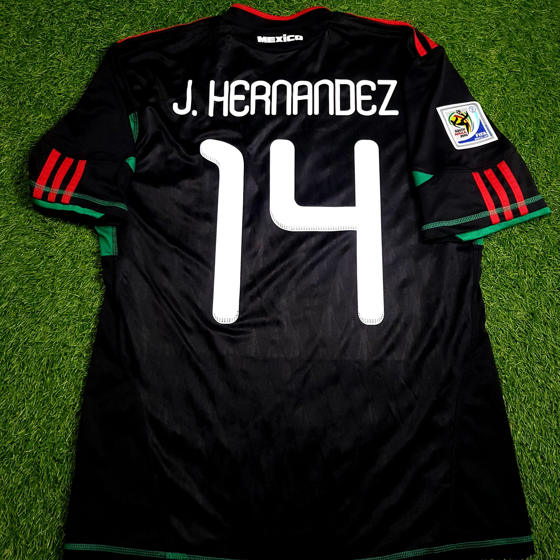Chicharito Mexico 2010 WORLD CUP Away Black Soccer Jersey M SKU# P41397 - ForeverSoccerJerseys