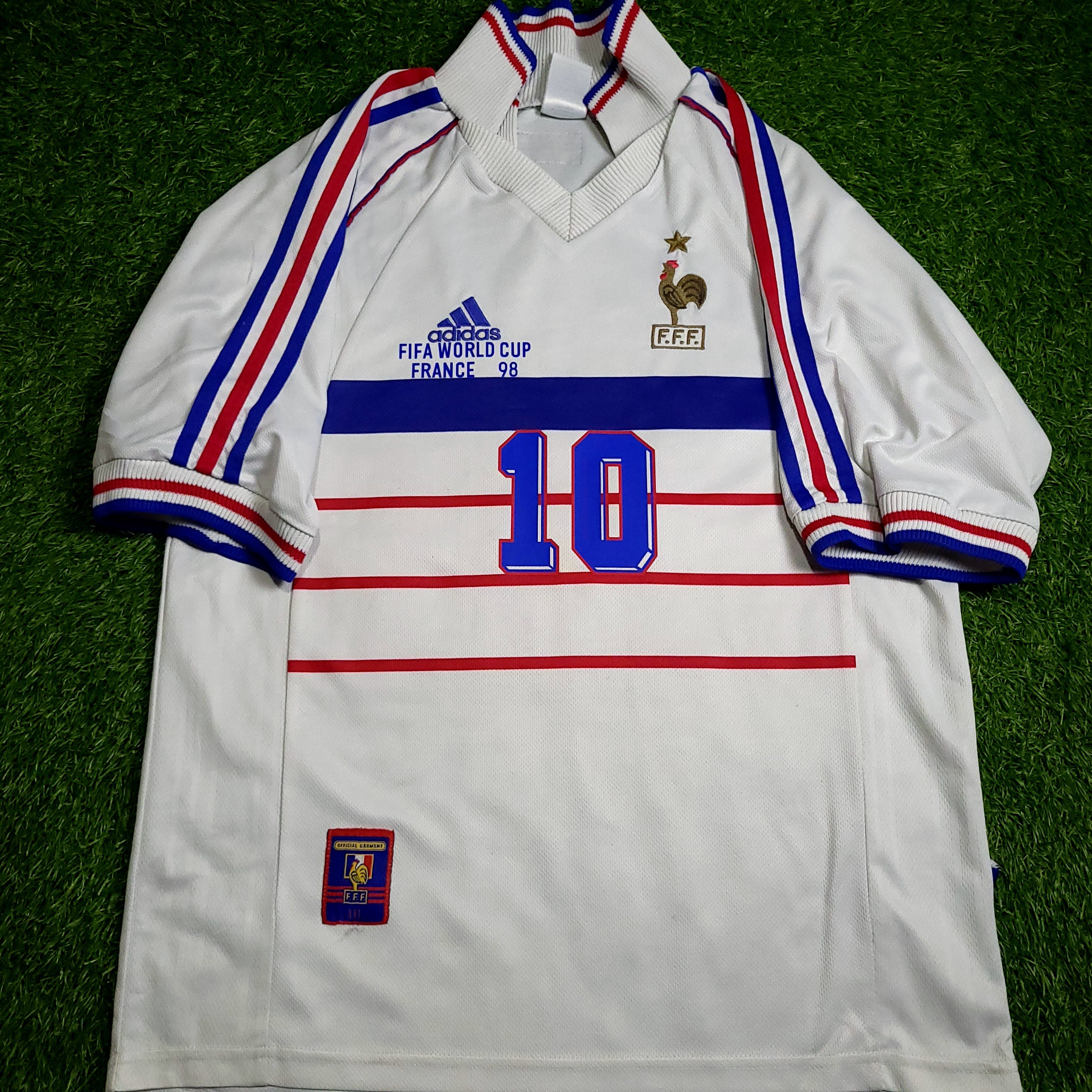 Zidane France 1998 WORLD CUP Away Soccer Jersey M