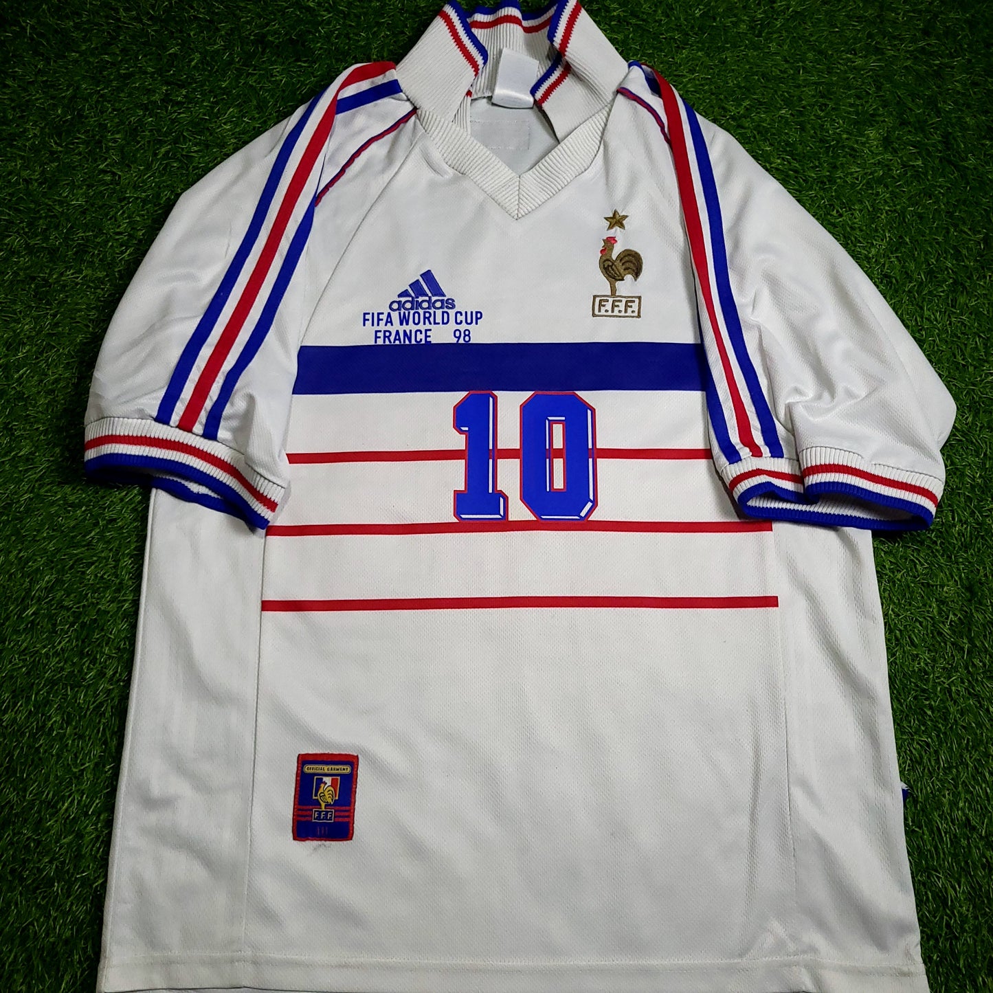 Zidane France 1998 WORLD CUP Away Soccer Jersey M