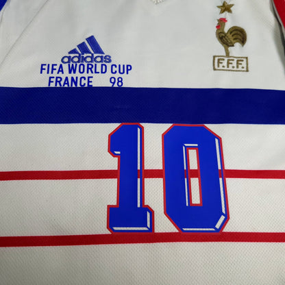 Zidane France 1998 WORLD CUP Away Soccer Jersey M