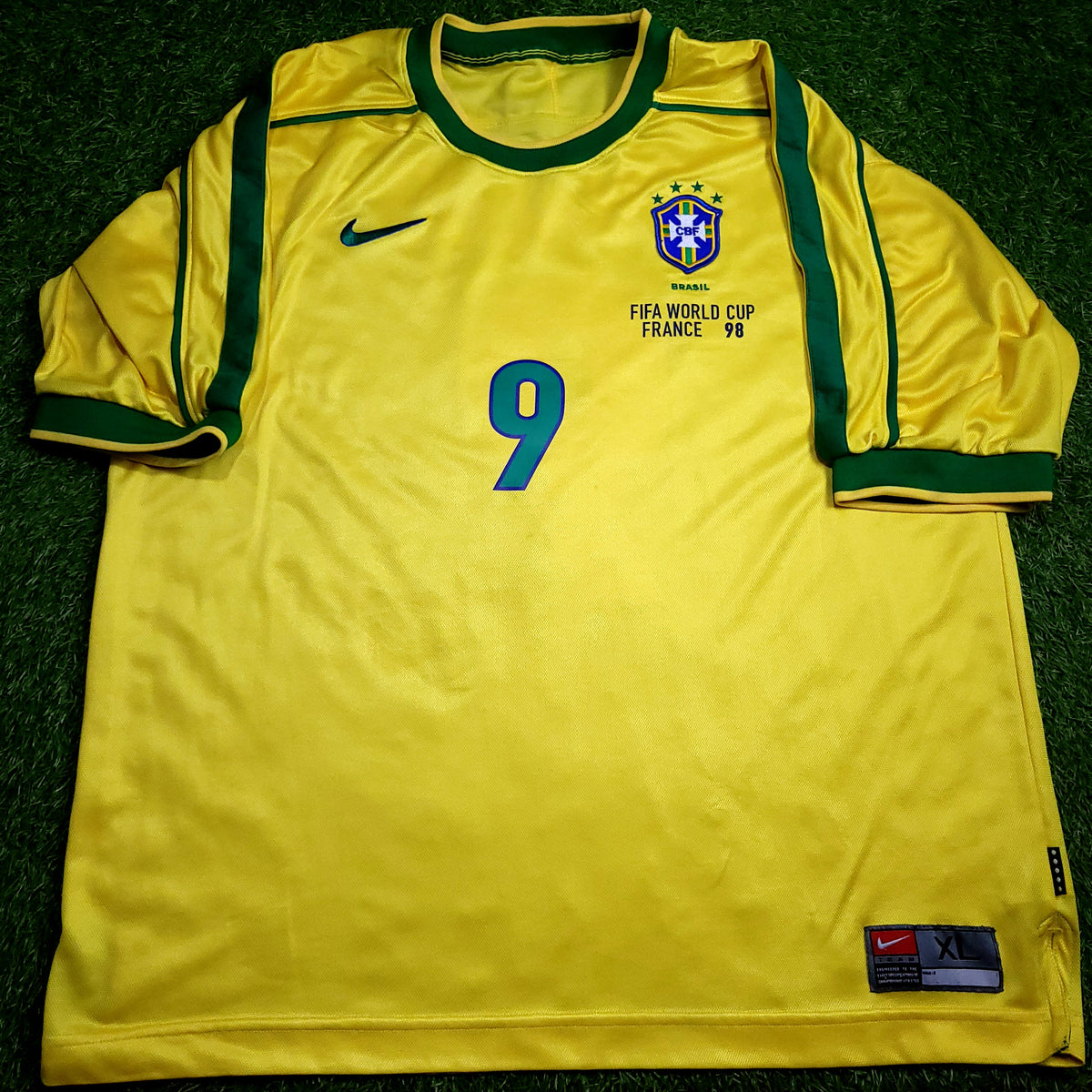 Ronaldo Brazil 1998 WORLD CUP Nike Home Soccer Jersey XL - ForeverSoccerJerseys