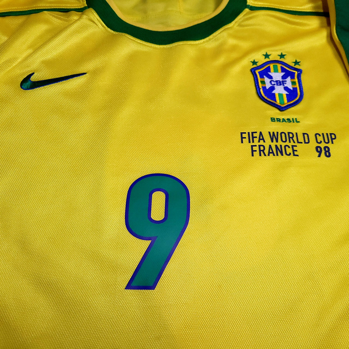 Ronaldo Brazil 1998 WORLD CUP Nike Home Soccer Jersey XL - ForeverSoccerJerseys