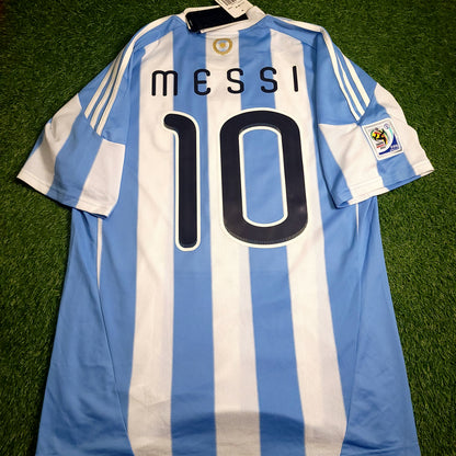 Messi Argentina 2010 WORLD CUP Soccer Jersey BNWT L SKU# P47066