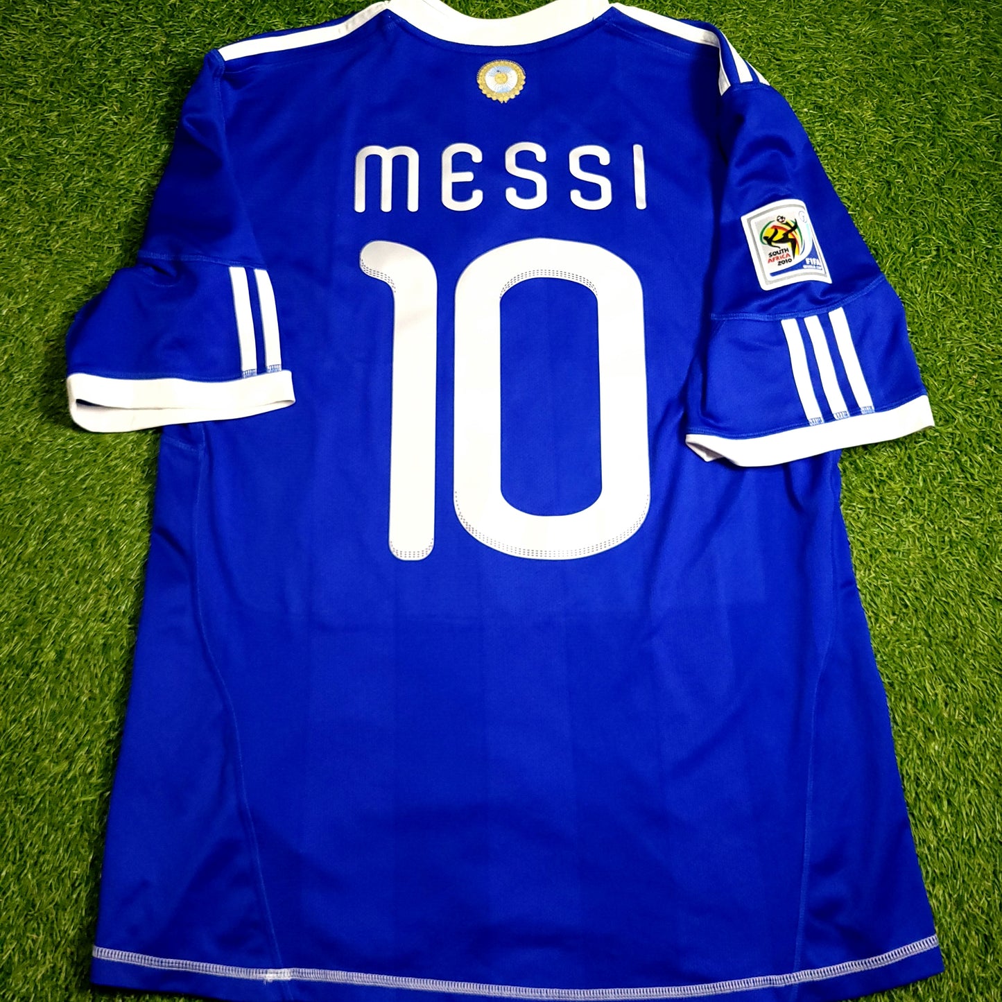 Messi Argentina 2010 WORLD CUP Away Soccer Jersey L SKU# P47053