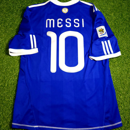 Messi Argentina 2010 WORLD CUP Away Soccer Jersey L SKU# P47053