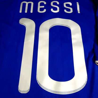 Messi Argentina 2010 WORLD CUP Away Soccer Jersey L SKU# P47053