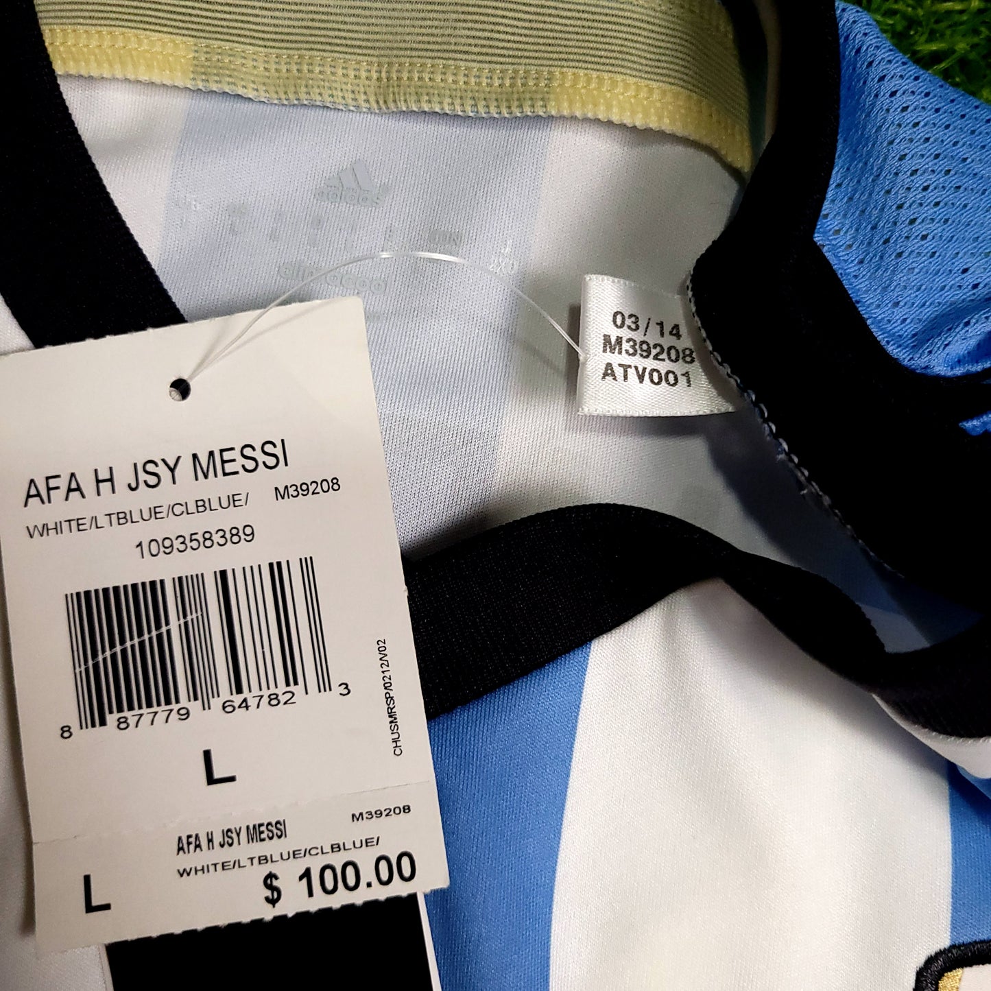 Messi Argentina 2014 WORLD CUP Soccer Jersey BNWT L SKU# G74569