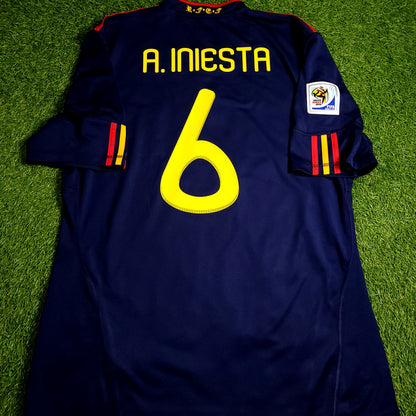 Iniesta Spain 2010 WORLD CUP FINAL Soccer Away Jersey XL SKU# P47896 - ForeverSoccerJerseys