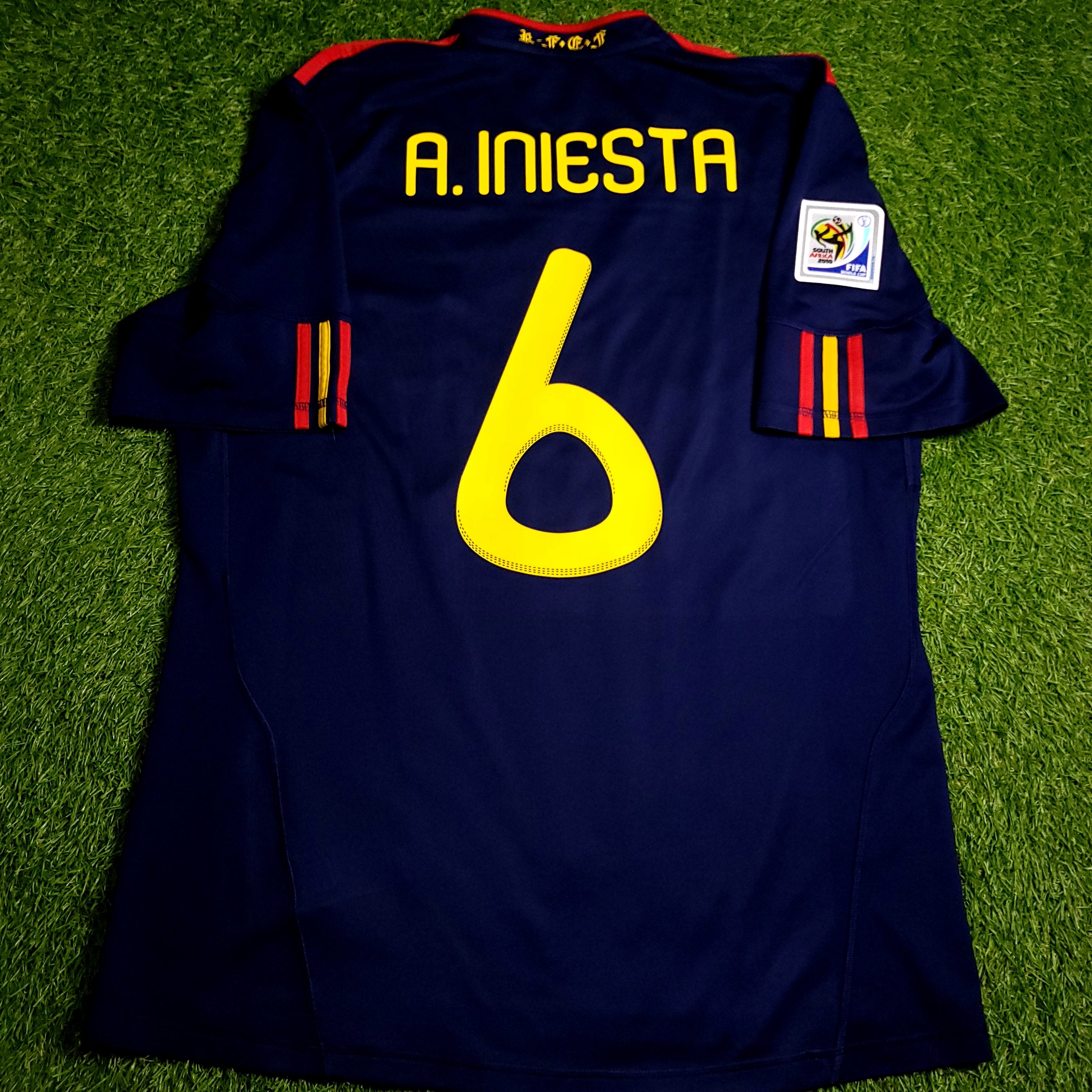Iniesta Spain 2010 WORLD CUP FINAL Soccer Away Jersey L SKU