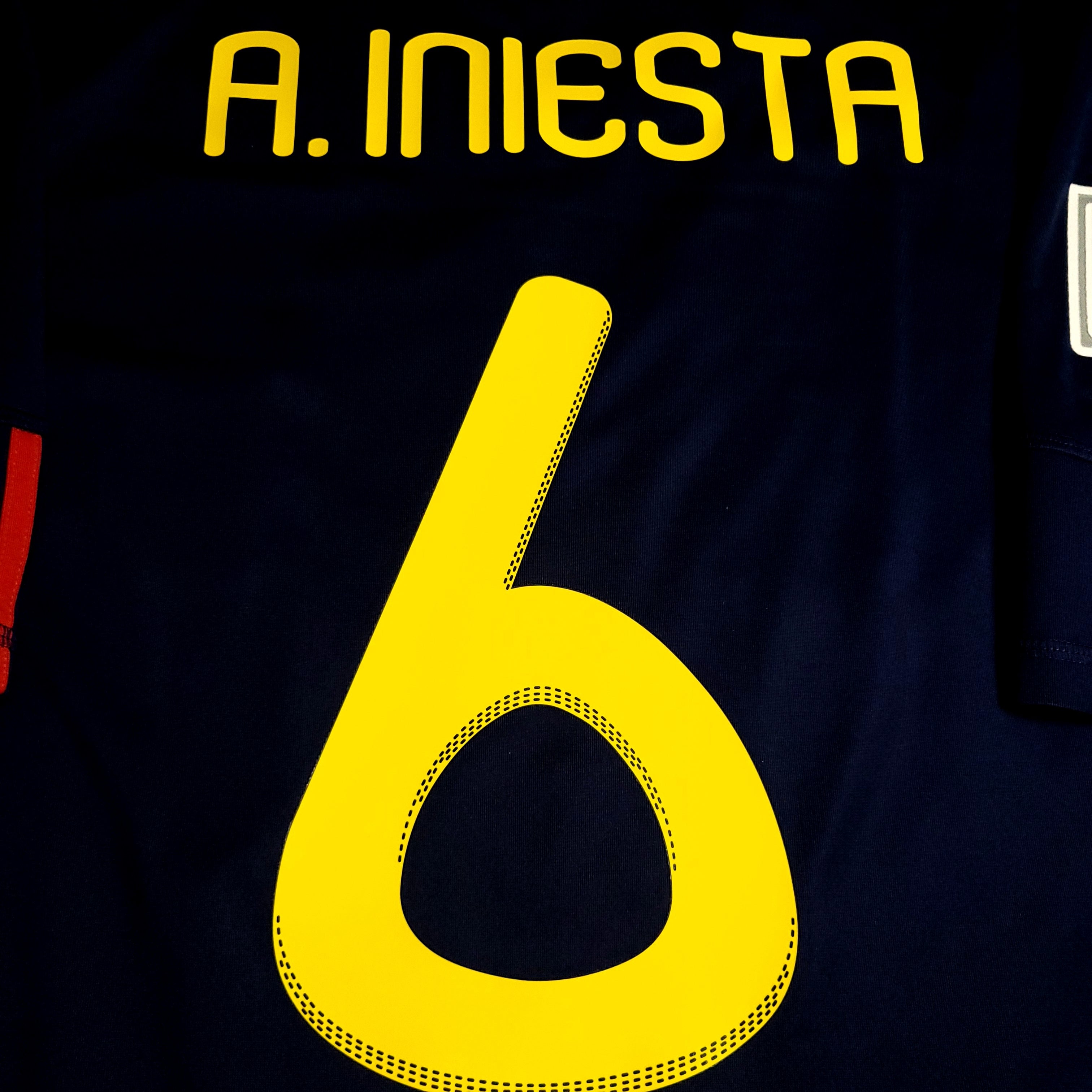 Iniesta Spain 2010 WORLD CUP FINAL Soccer Away Jersey L SKU