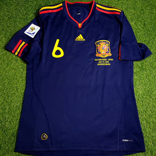 Iniesta Spain 2010 WORLD CUP FINAL Soccer Away Jersey L SKU# P47896