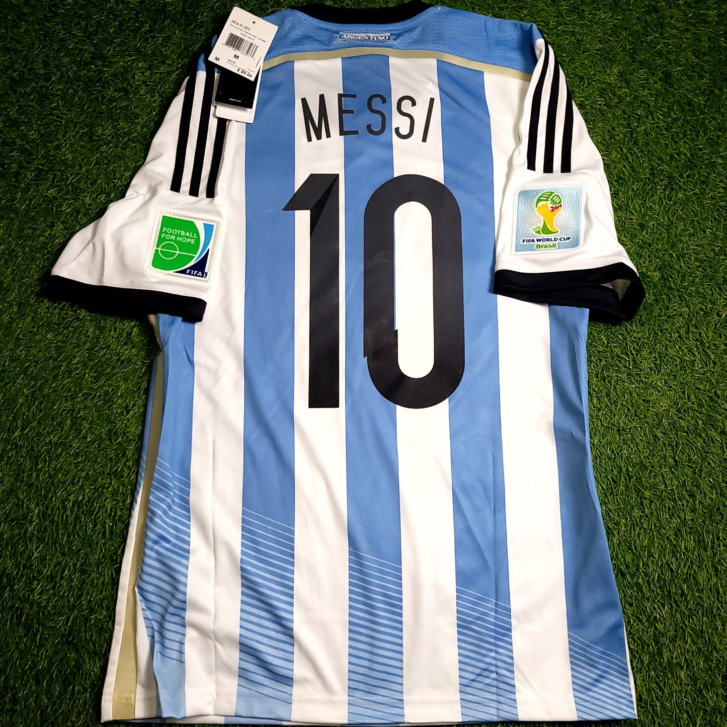 Messi Argentina 2014 WC SEMI-FINAL Soccer Jersey BNWT M SKU# G74569
