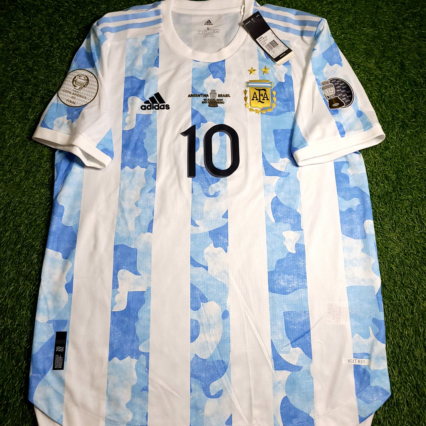 Messi Argentina 2020 2021 2022 COPA AMERICA FINAL PLAYER ISSUE Soccer Jersey BNWT L SKU# FS6568