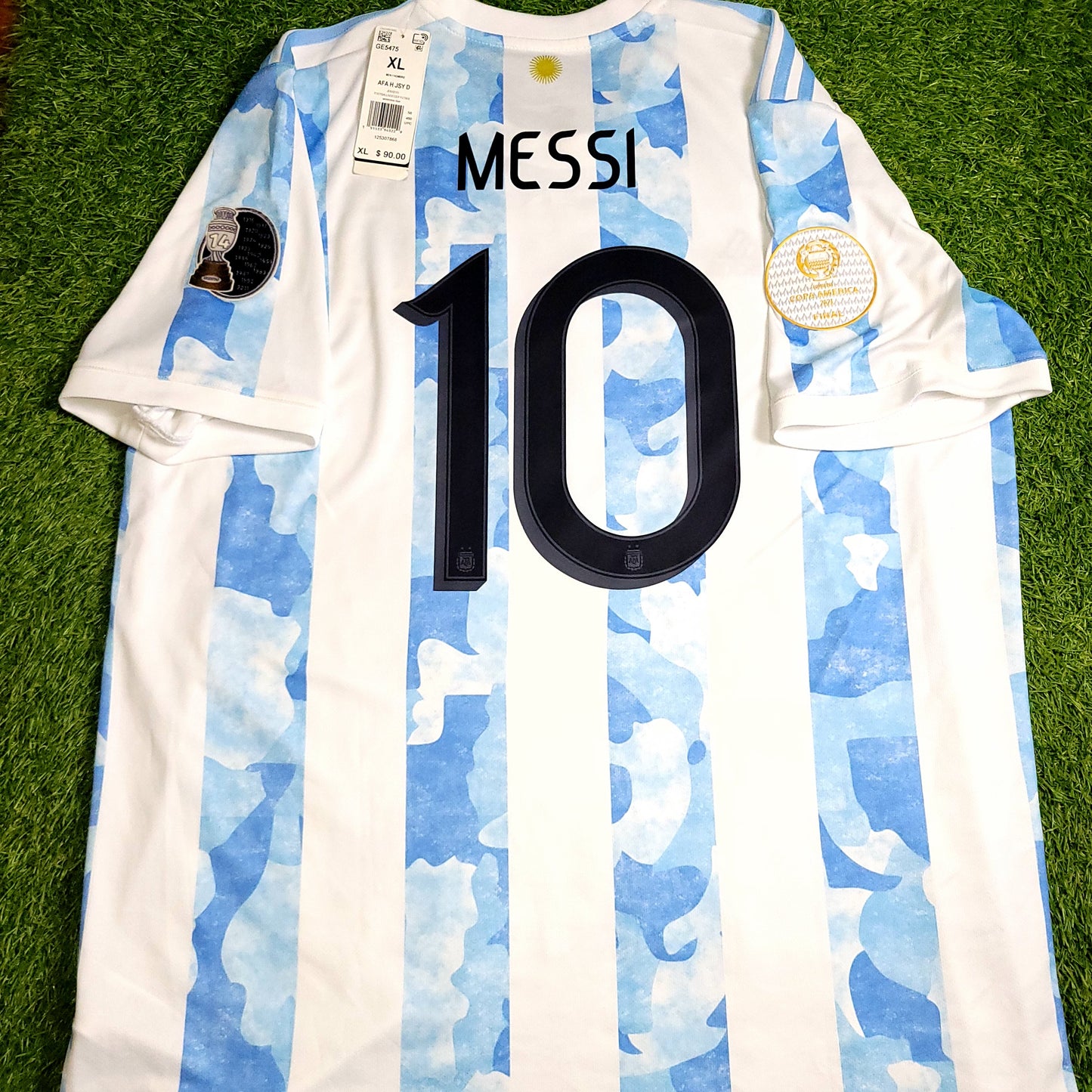Messi Argentina 2020 2021 2022 COPA AMERICA FINAL Soccer Jersey BNWT XL SKU# GE5475