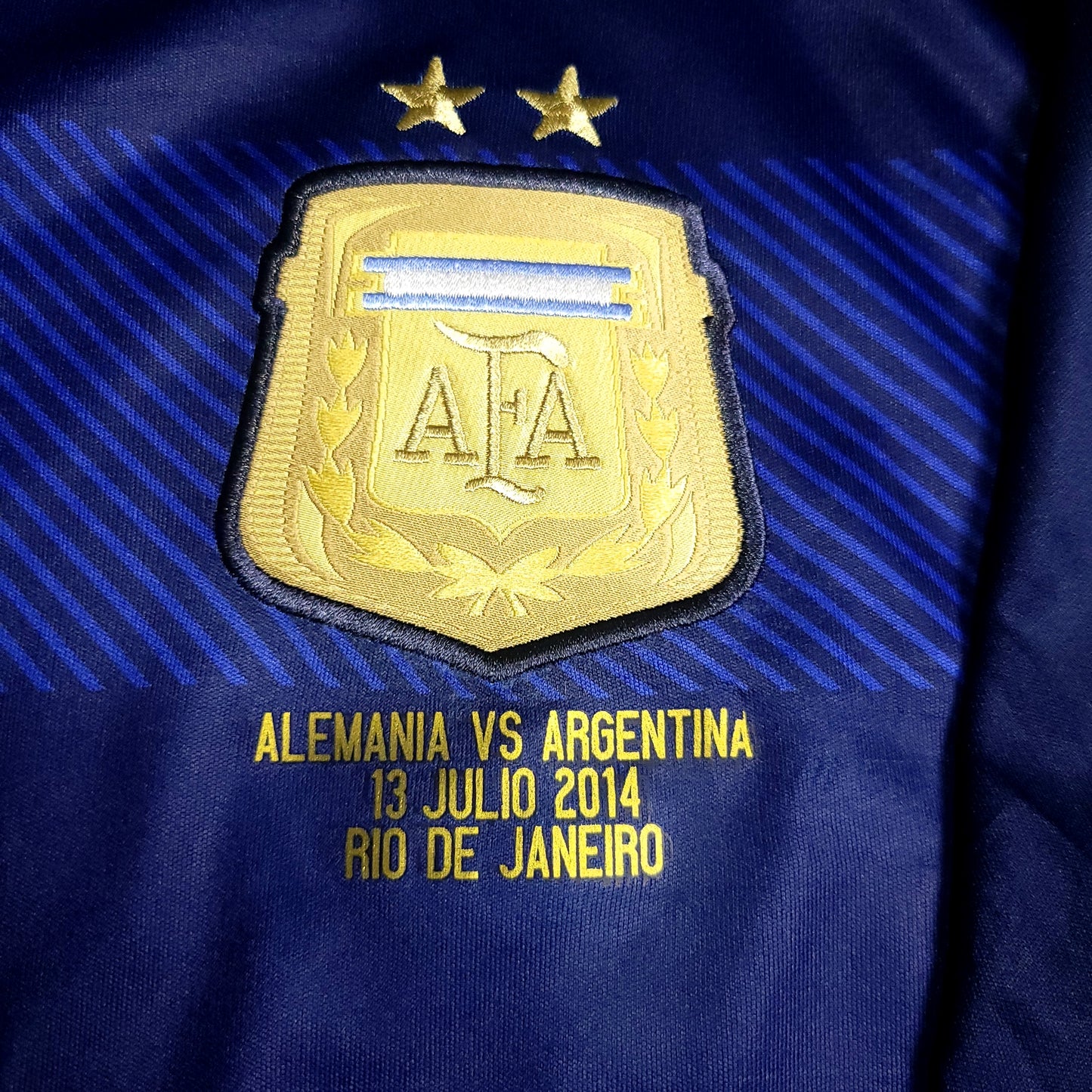 Messi Argentina 2014 WORLD CUP FINAL Away Soccer Jersey L SKU# D87305