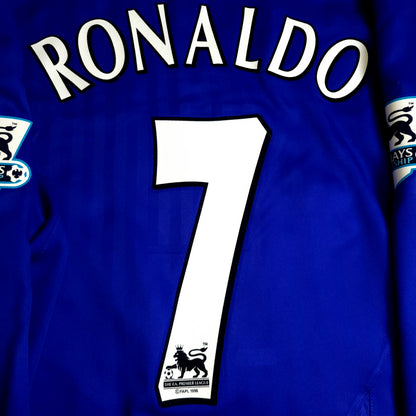 Cristiano Ronaldo Manchester United 2005 2006 Away Long Sleeve Soccer Jersey L SKU# 195598