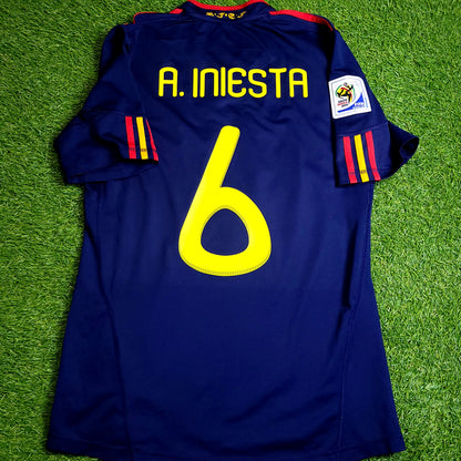 Iniesta Spain 2010 WORLD CUP Final Away Soccer Jersey M SKU# P47896