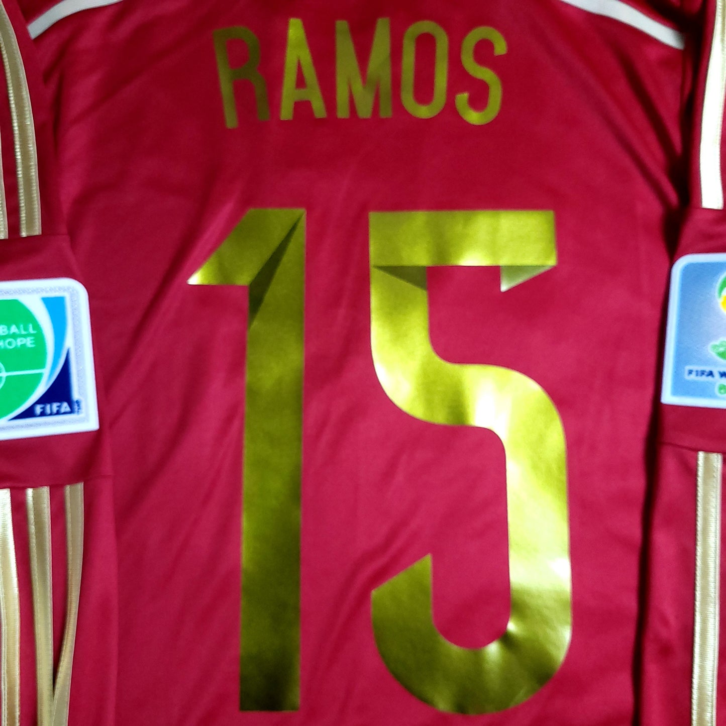 Ramos Spain 2014 WORLD CUP Long Sleeve Soccer Jersey M SKU# M60434
