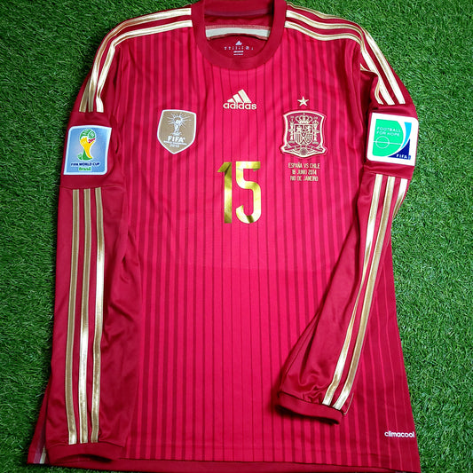 Ramos Spain 2014 WORLD CUP Long Sleeve Soccer Jersey M SKU# M60434