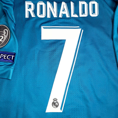 Cristiano Ronaldo Real Madrid 2017 2018 UEFA PLAYER ISSUE Third Soccer Jersey L SKU# AZ8061