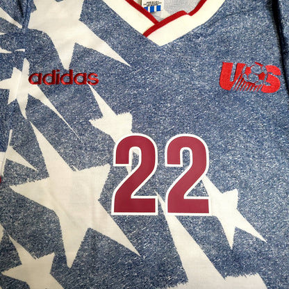 Lalas USA 1994 World Cup US Blue Denim Away Soccer Jersey L
